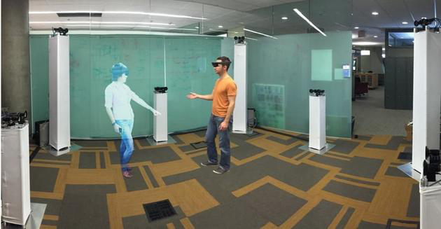 微软新技术:AR眼镜HoloLens支持全息通讯